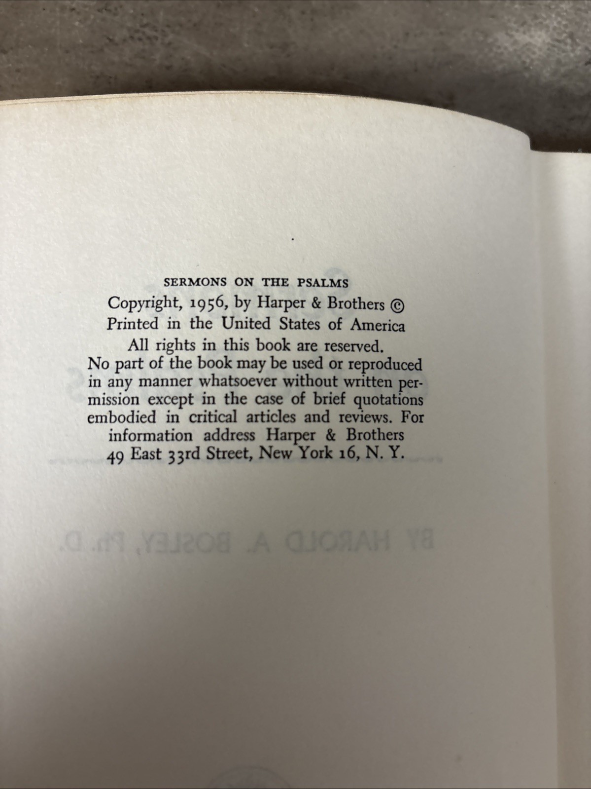 Sermon’s on the Psalms by Harold E Bosley