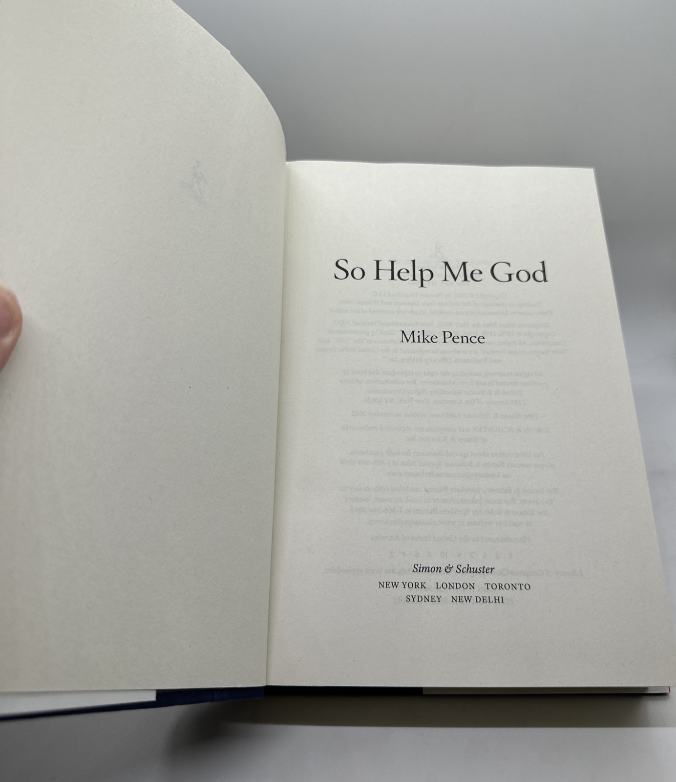 So Help Me God by Mike Pence Autobiography Hardcover Book Brand NEW