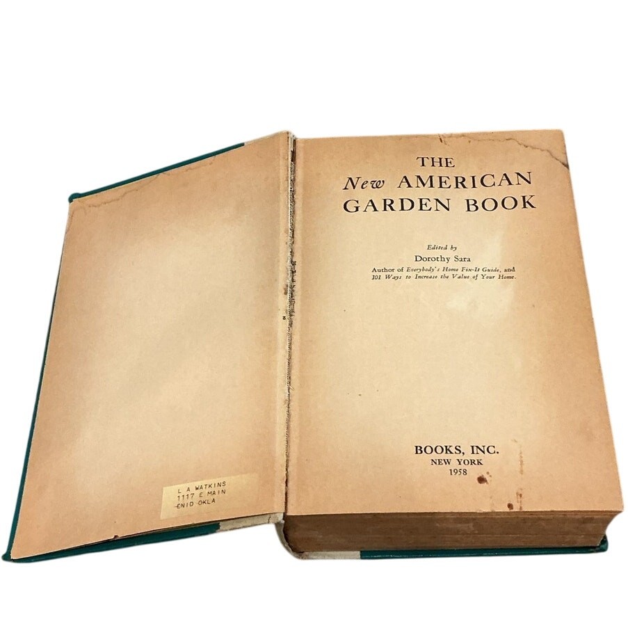 Vintage The New American Garden Book Dorothy Sara 1958 Illustrated Manual MCM
