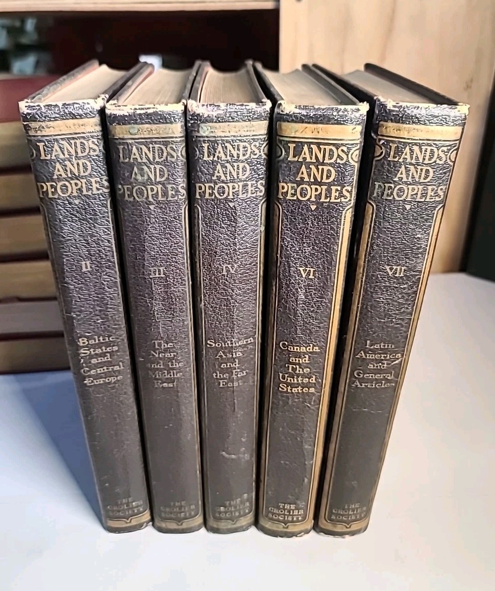 Lands and Peoples The World in Color Set of 5 Hardcover Volumes Grolier
