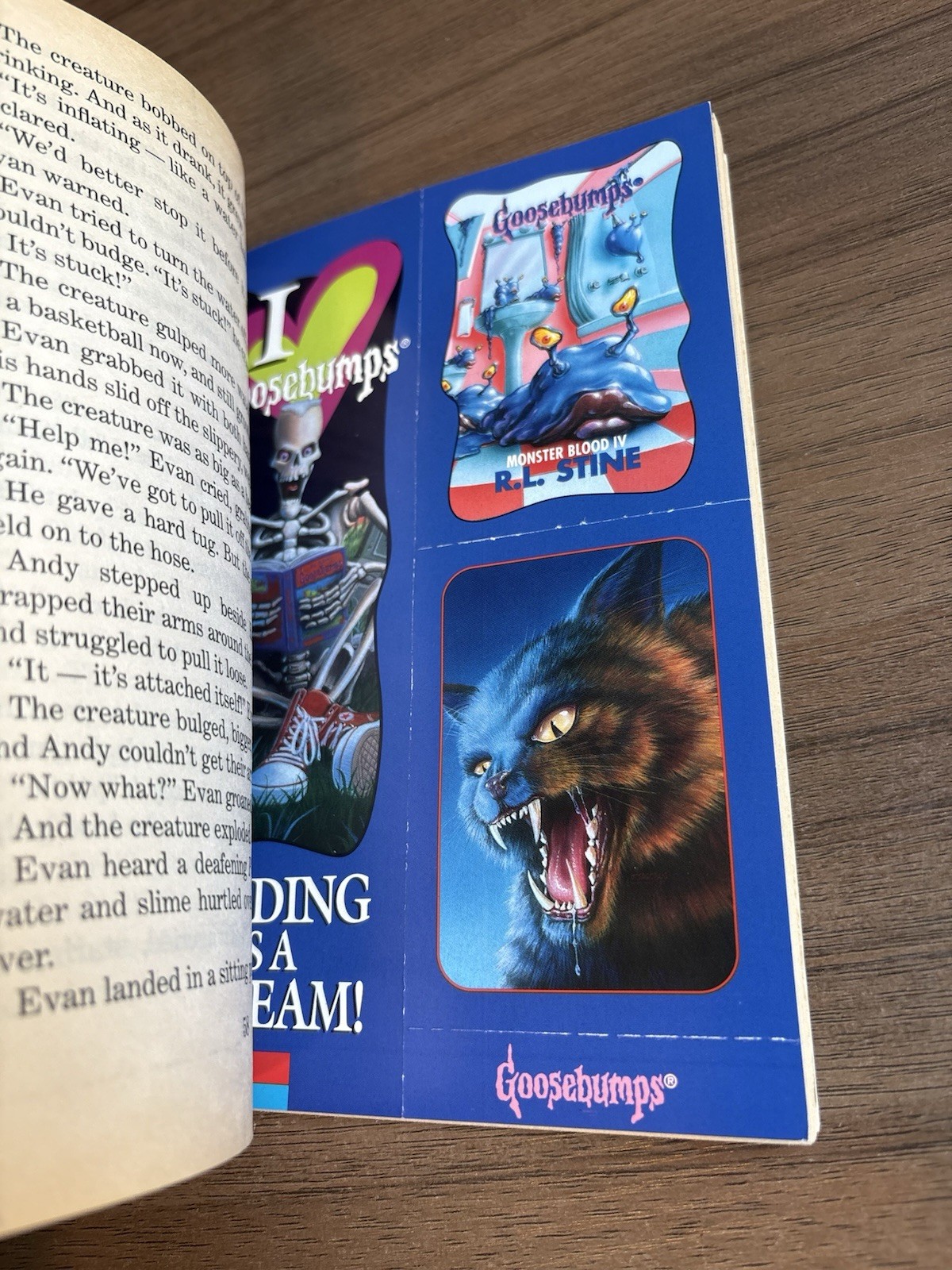 Goosebumps #62 Monster Blood IV 1st Print – R L Stine 1997 with Cards & Bookmark
