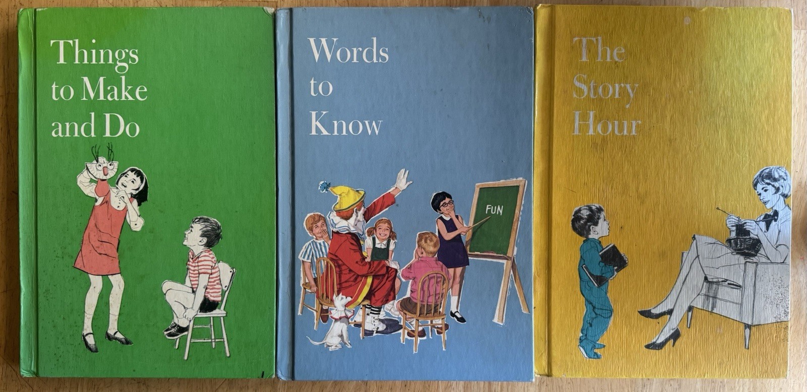1976 Child Horizons Lot of 3 School Books Words to Know, Story Hour, Things To .
