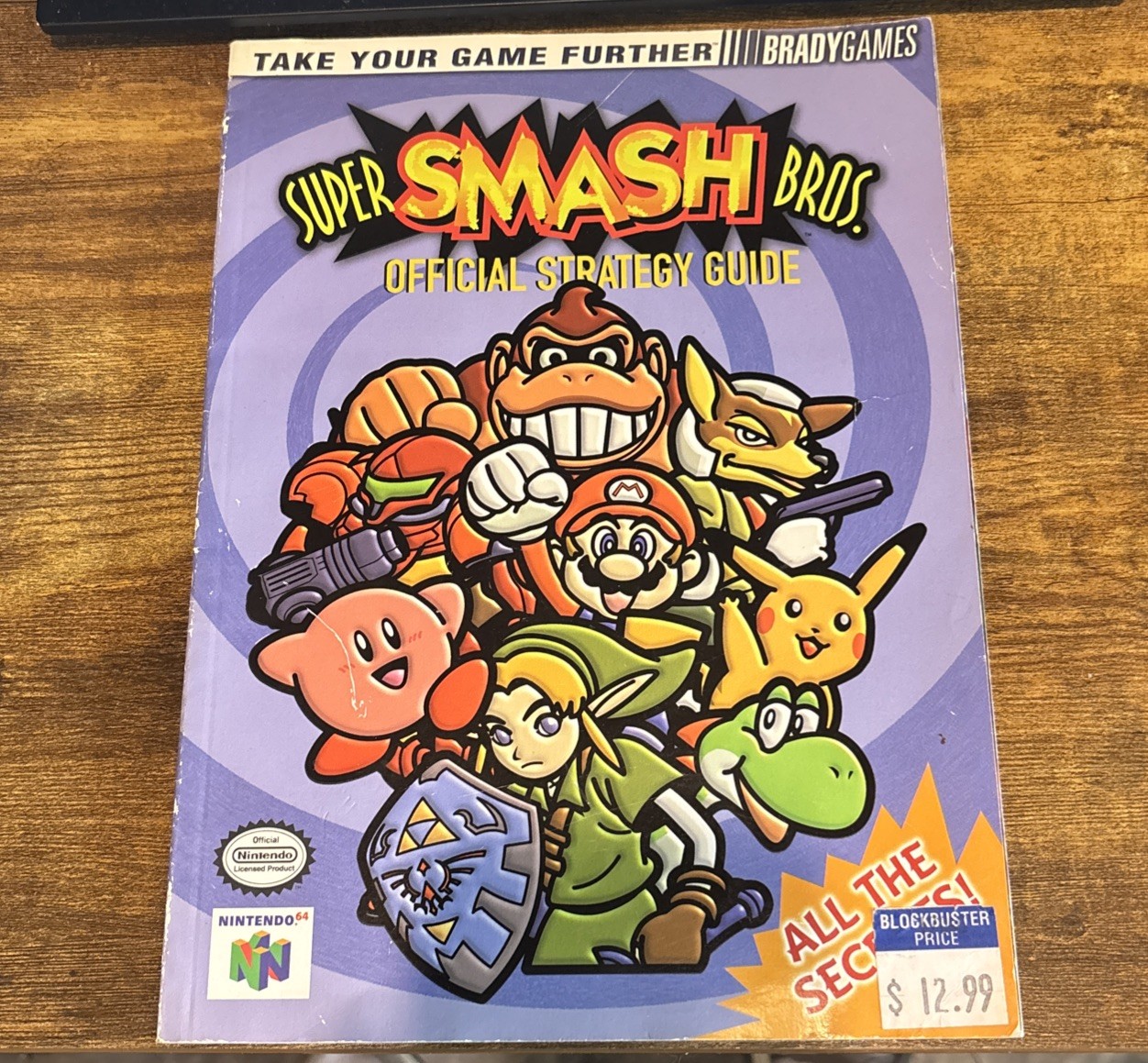 Super Smash Bros Official Strategy Guide Book Brady Games 1999 Nintendo N64