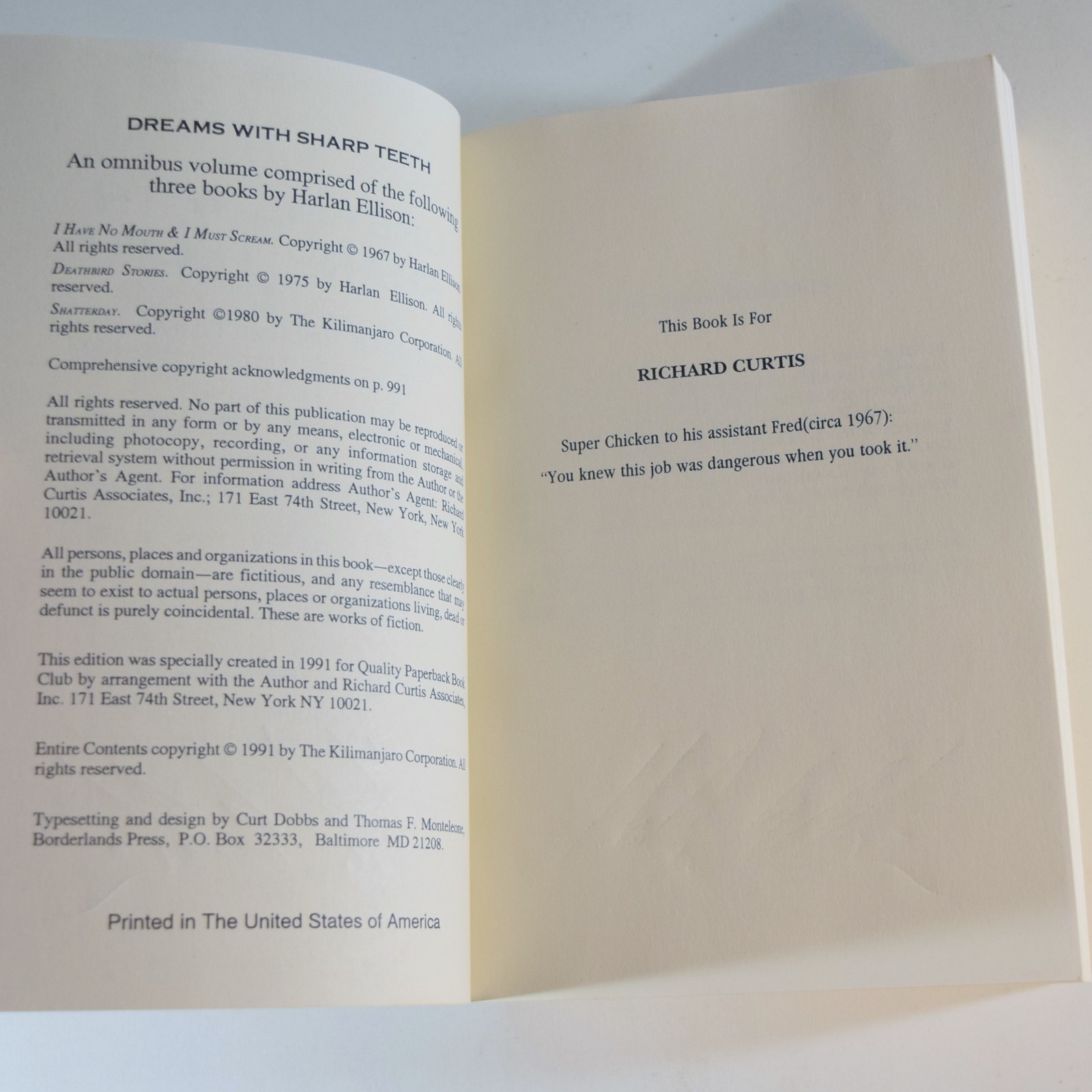 Dreams With Sharp Teeth – Harlan Ellison SIGNED – Omnibus 1991 – I have no mouth