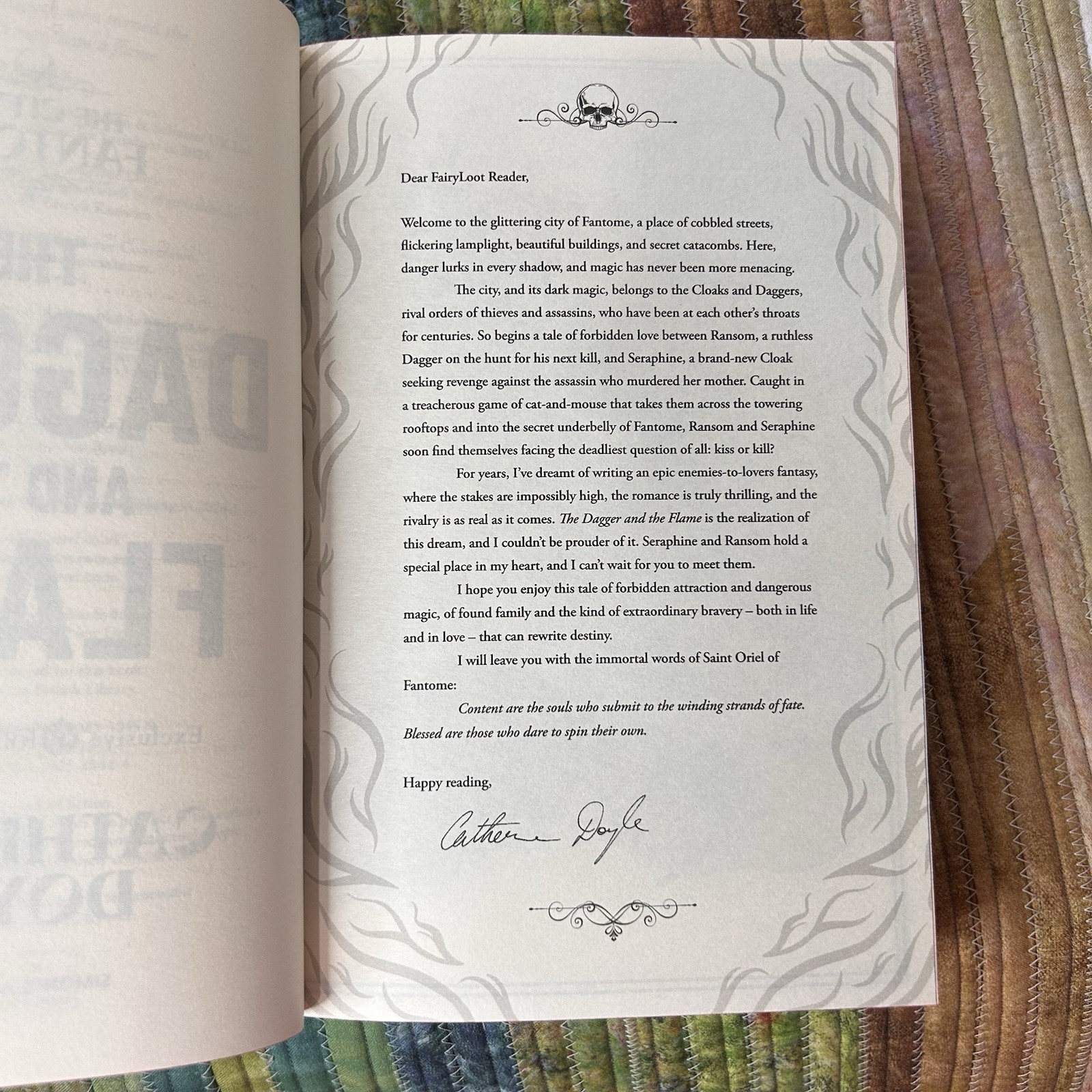 The Dagger and the Flame by Catherine Doyle ~ Fairyloot Signed Sprayed Edges