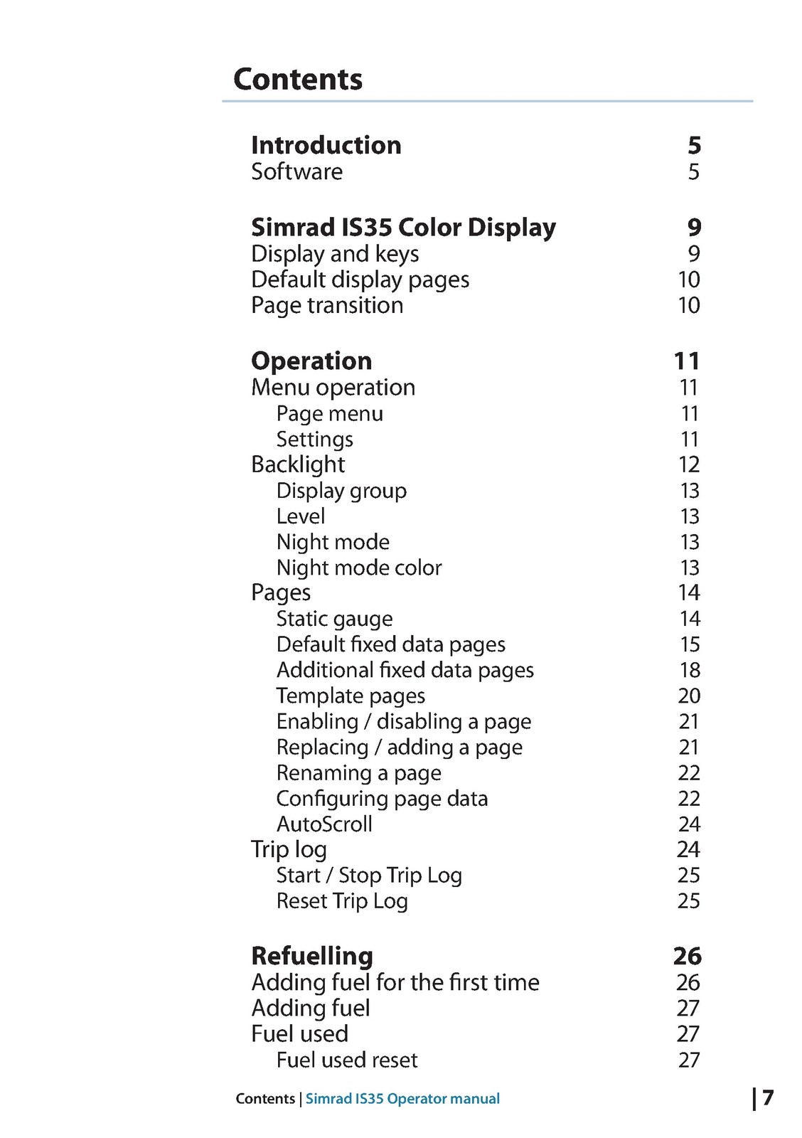 SIMRAD IS35 Color Display Operators Manual – STEEL WIRE BOUND – TOUGH COVERS