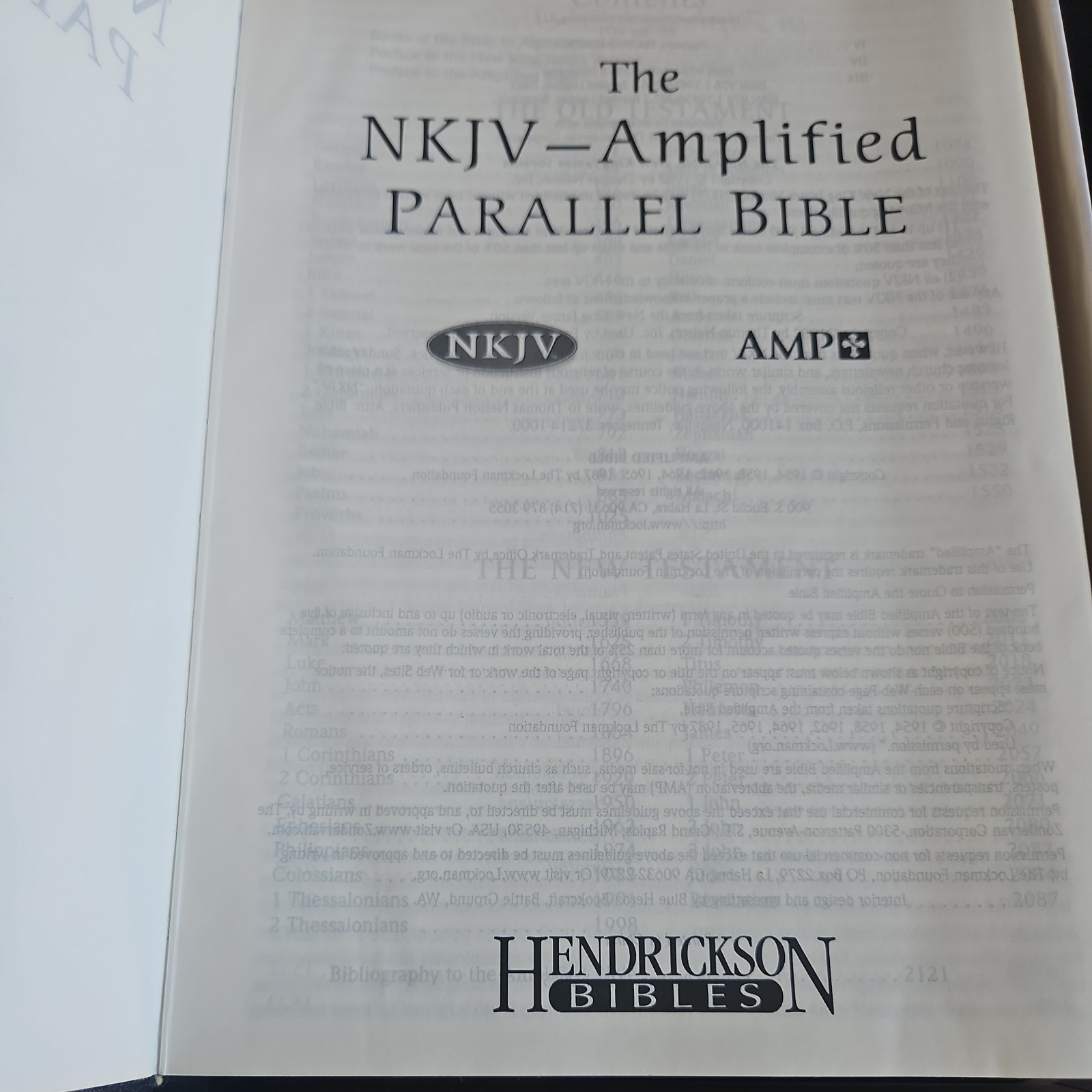 Parallel Bible-PR-Am/NKJV by Hendrickson Publishers (2008, Bonded Leather)