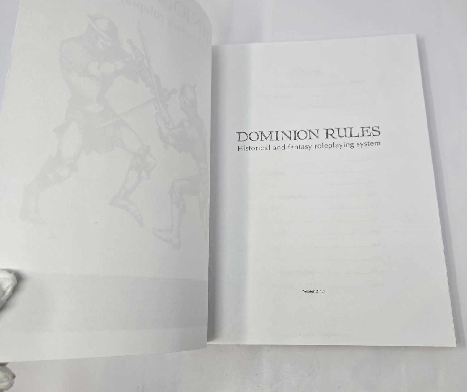 Dominion Rules RPG system Historical Mediaeval Fantasy Easy Generic v3.1.1