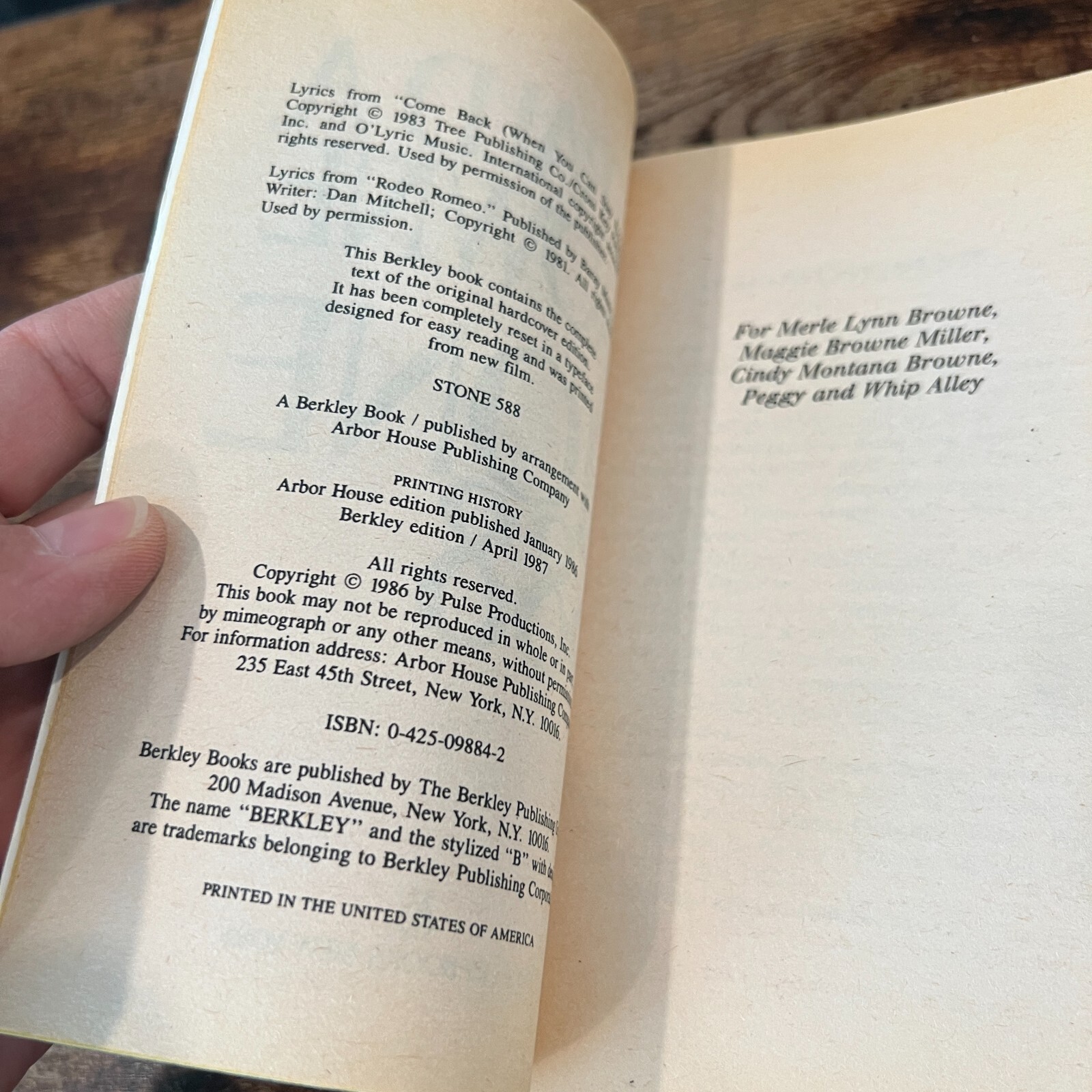 Stone 588 – Mass Market Paperback By Browne, Gerald A – Berkley Edition 1987