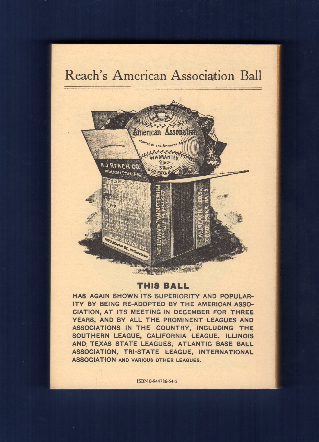 1889 REACH’S A.A. BASEBALL GUIDE ~ 1989 Horton P.C. | 204 pages ~Scarce REPRINT!