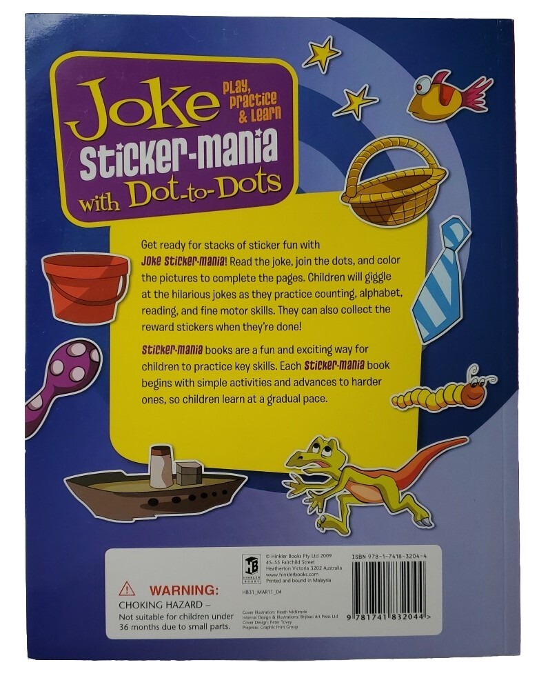 Joke Sticker-mania With Dot-to-dots Over 650 Stickers Activity Book 2009 Fun