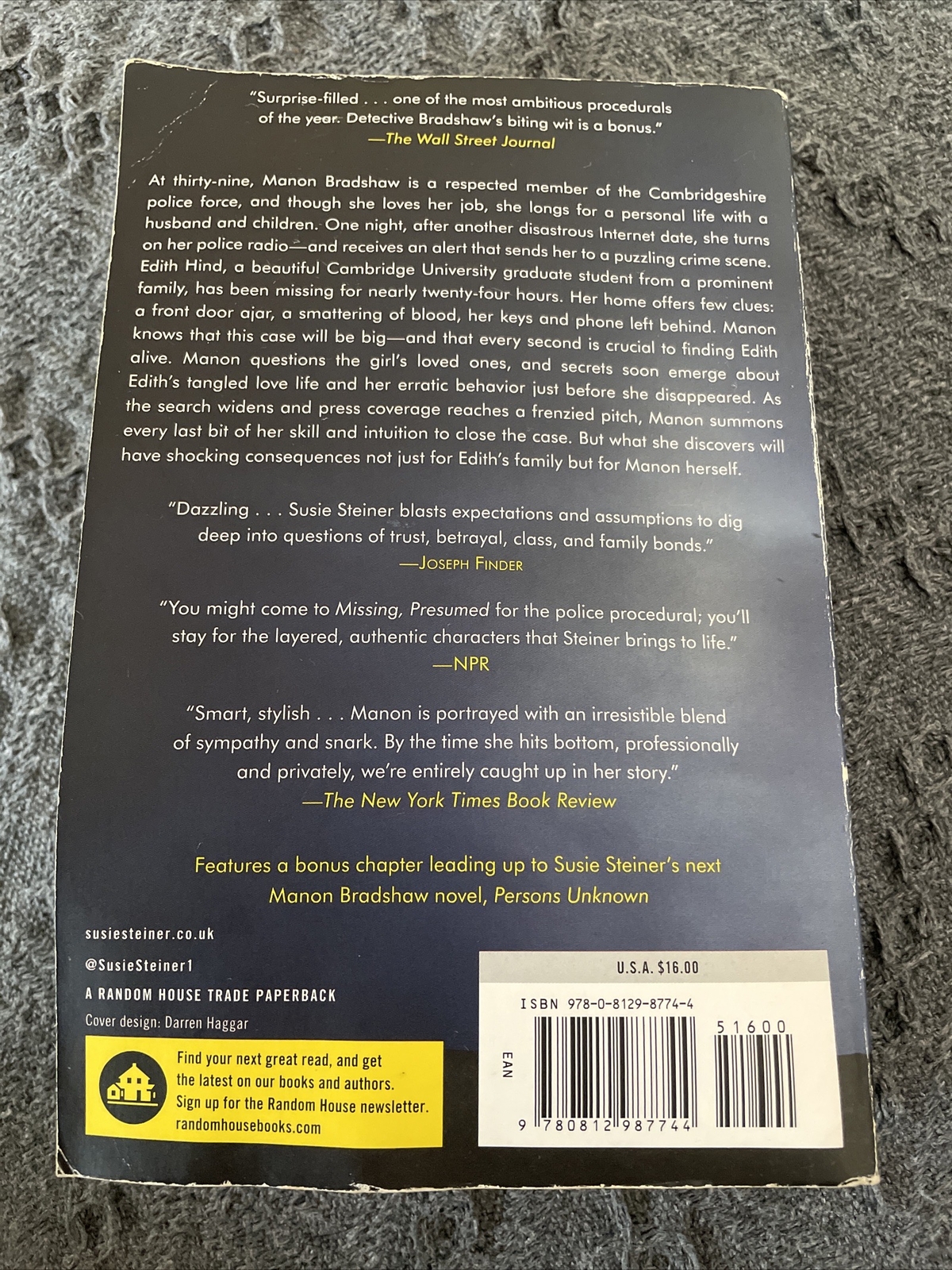 Manon Bradshaw Ser.: Missing, Presumed : A Novel by Susie Steiner (2017,…