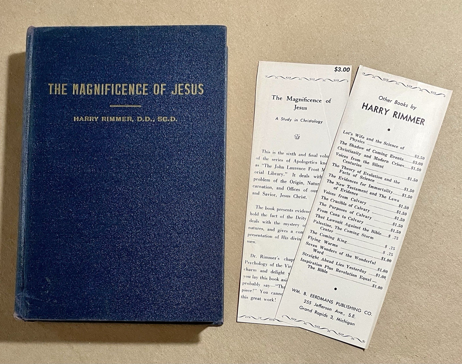 The Magnificence of Jesus, SIGNED, Christology, Harry Rimmer Hardcover 1947 VG!