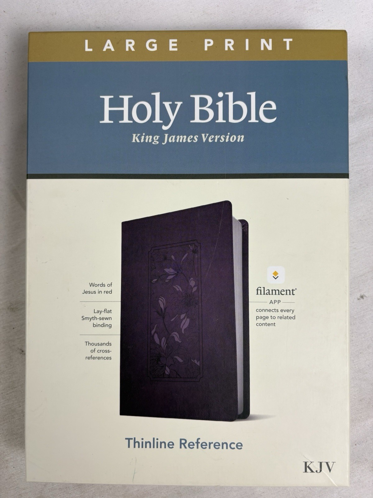 Thinline Reference Large Print KJV Bible Red Letter Filament Enabled Purple