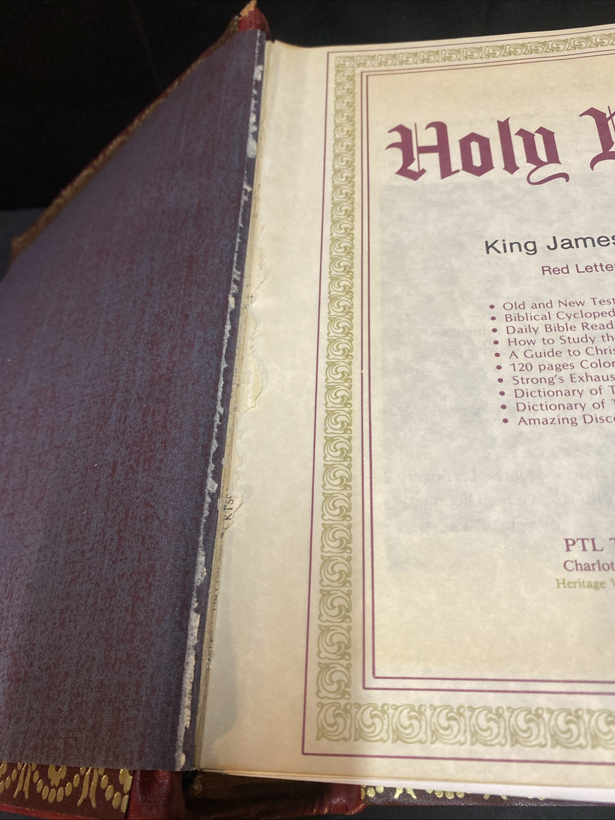 Holy Bible King James Red Letter Ed. PTL Club Extensive Study Helps Good Shape