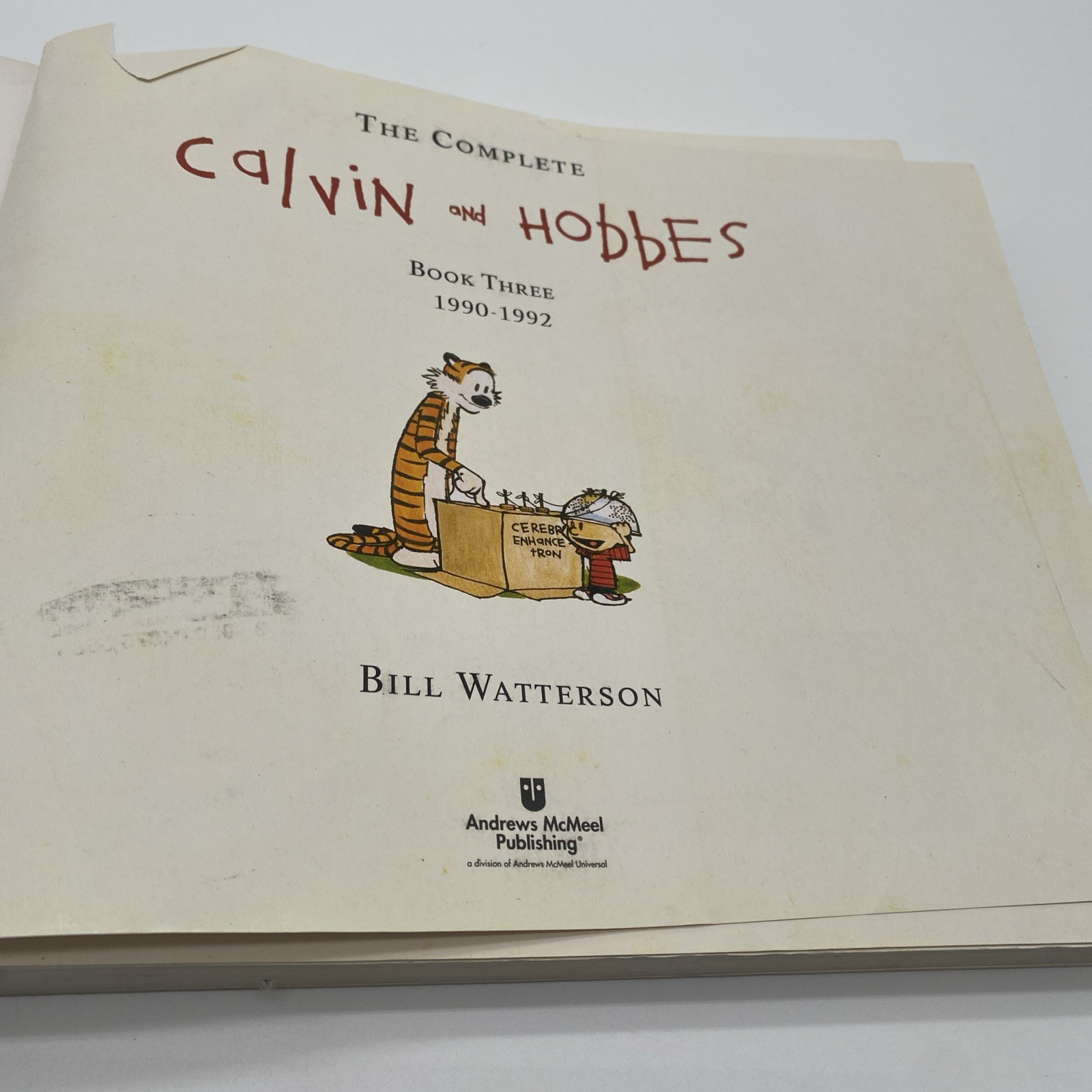 The Complete Calvin And Hobbes Book Three ONLY Bill Watterson Not Full Set