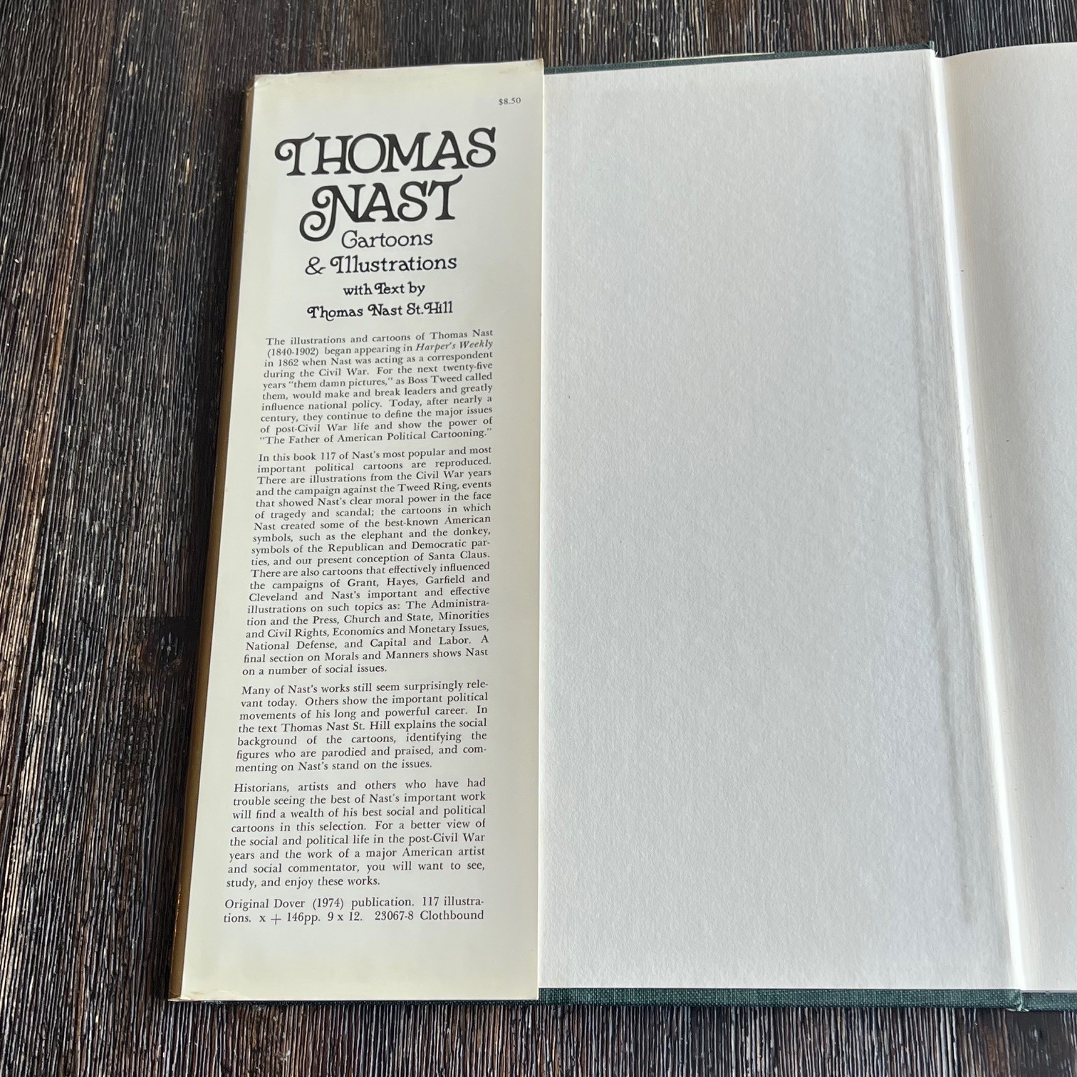Thomas Nast: Cartoons and Illustrations 117 Works Dover 1974 VTG Hardcover Book