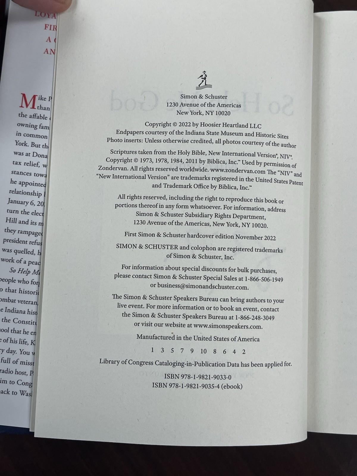So Help Me God by Mike Pence SIGNED Bookplate 2022 HB Vice President USA AUTO