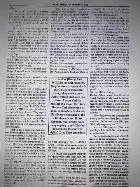 The Jesuit Black Pope~Eric Jon Phelps~Vatican Assassins INterview~2000~Conspirac