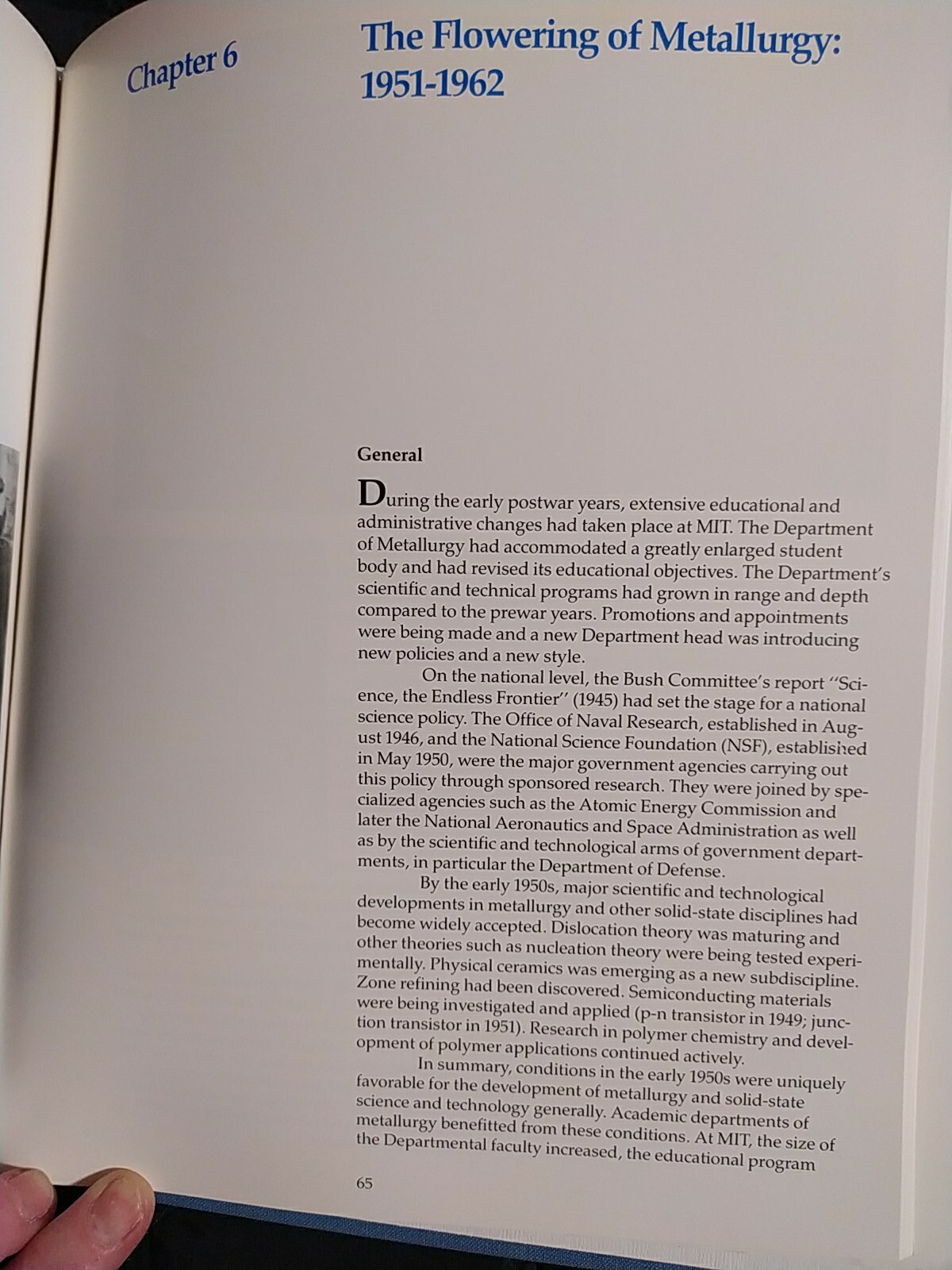 MIT HISTORY METALLURGY MATERIALS SCIENCE AND ENGINEERING 1865 TO 1988 BOSTON MA