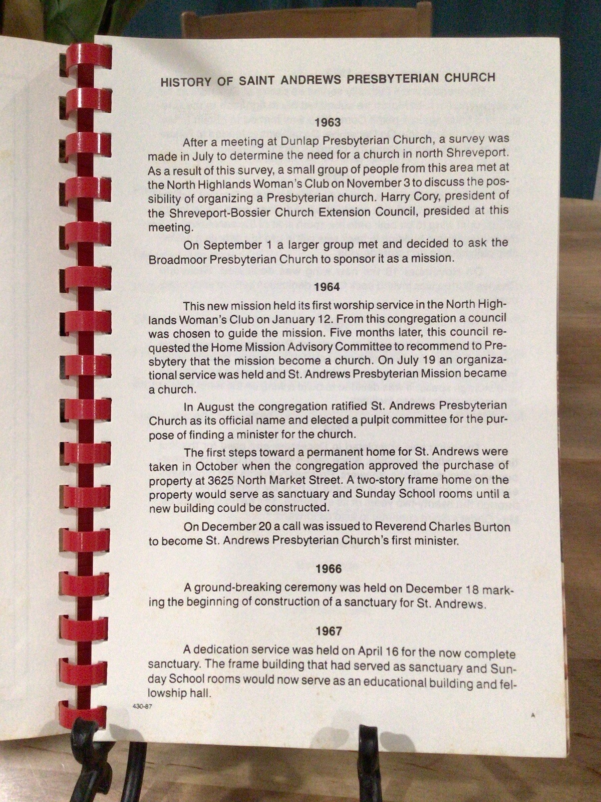 Our Favorite Recipes St Andrew’s Church Shreveport, Louisiana Cookbook 105 Pages
