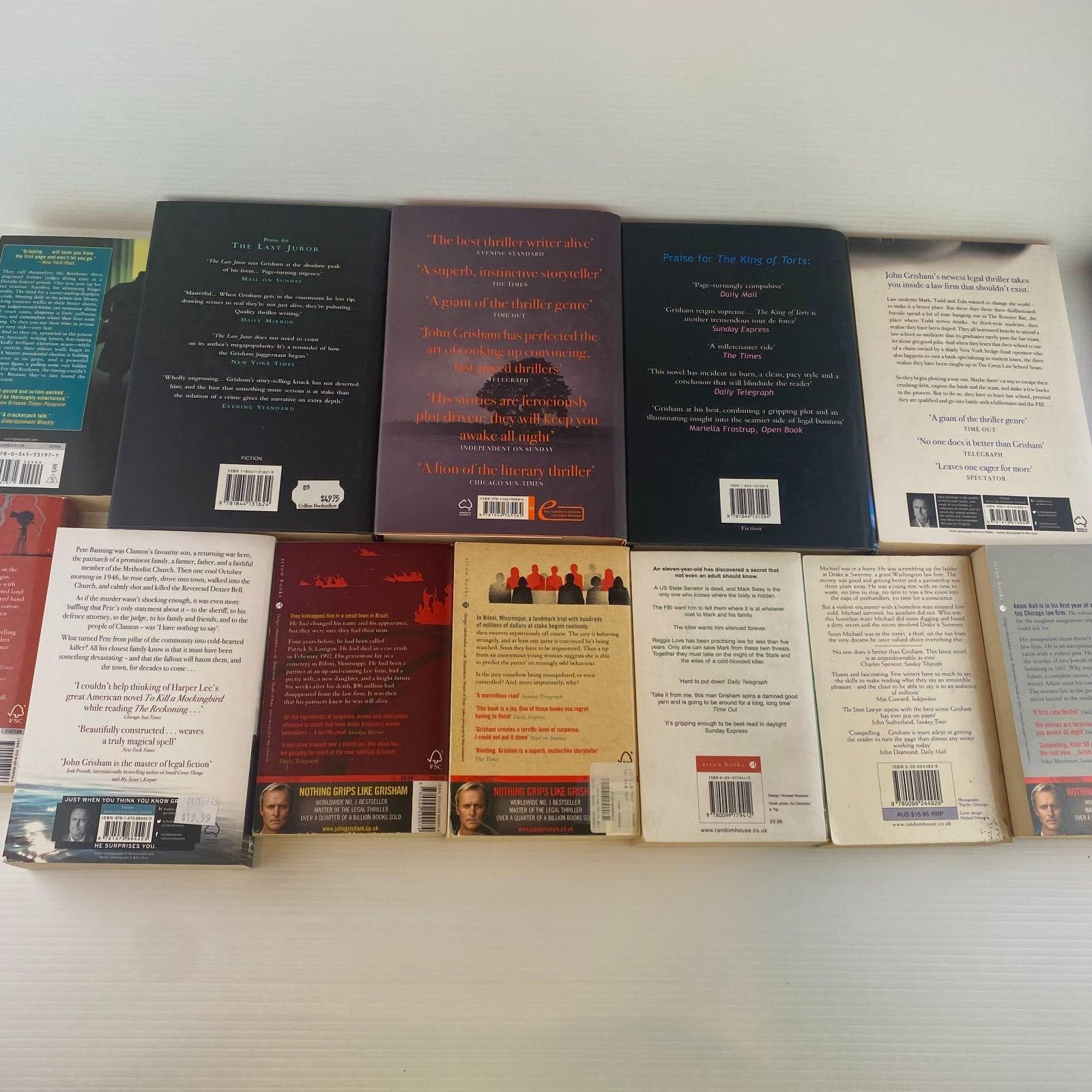 JOHN GRISHAM BUNDLE x 12 books PAPERBACK and HARDCOVER MIX CRIME THRILLER