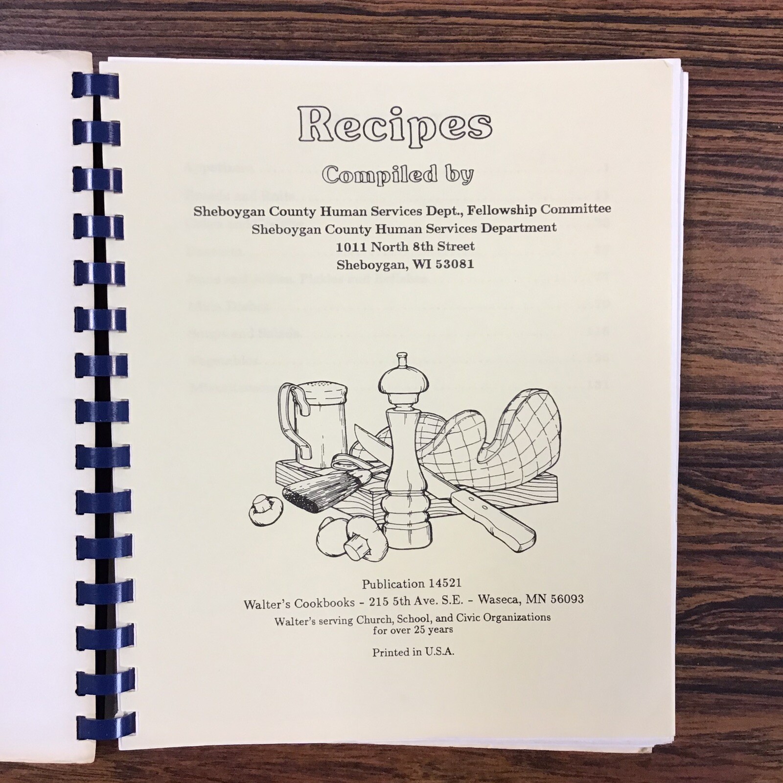 Sheboygan Wisconsin Human Services Employee Vtg 1980s Cookbook SEE INDEX PHOTOS