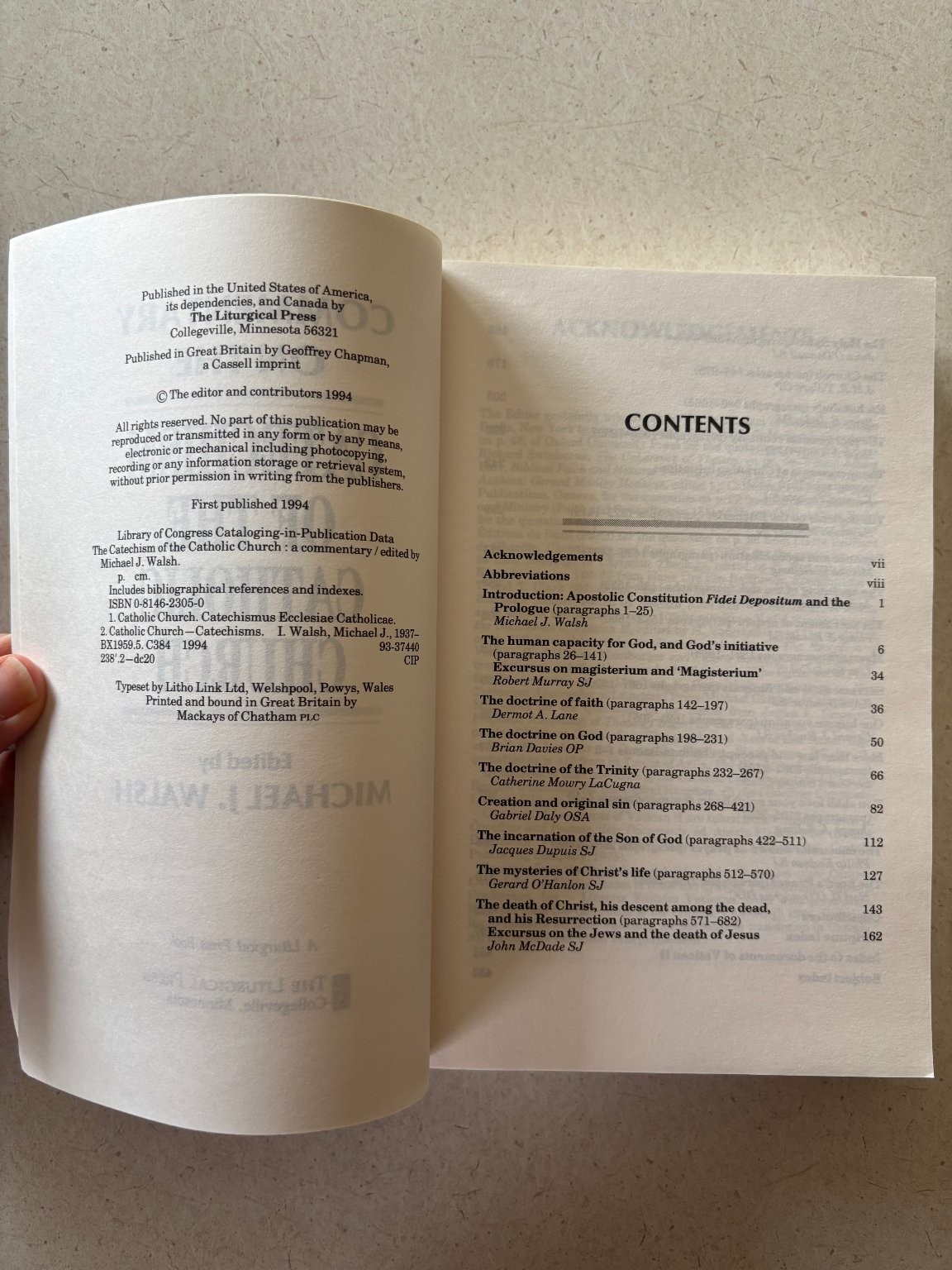 Commentary on the Catechism of the Catholic Church Walsh 1994 Liturgical Press
