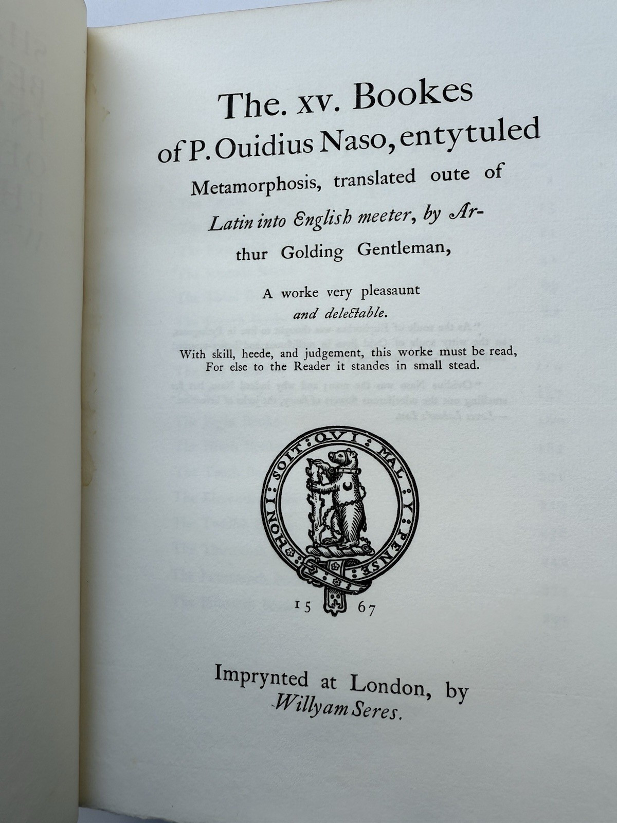 1904 Shakespeare’s Ovid – Arthur Golding Metamorphoses – Ltd Ed #273/350