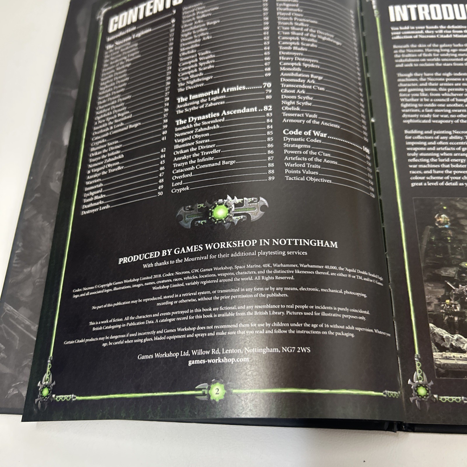 Warhammer 40K Codex NECRONS Games Workshop 7th Edition 2018