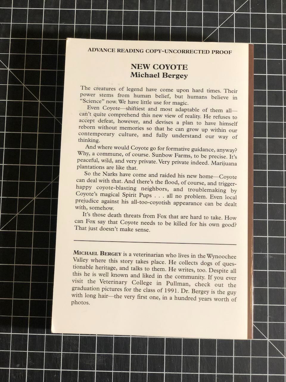 New Coyote by Michael Bergey — Advance Uncorrected Proof