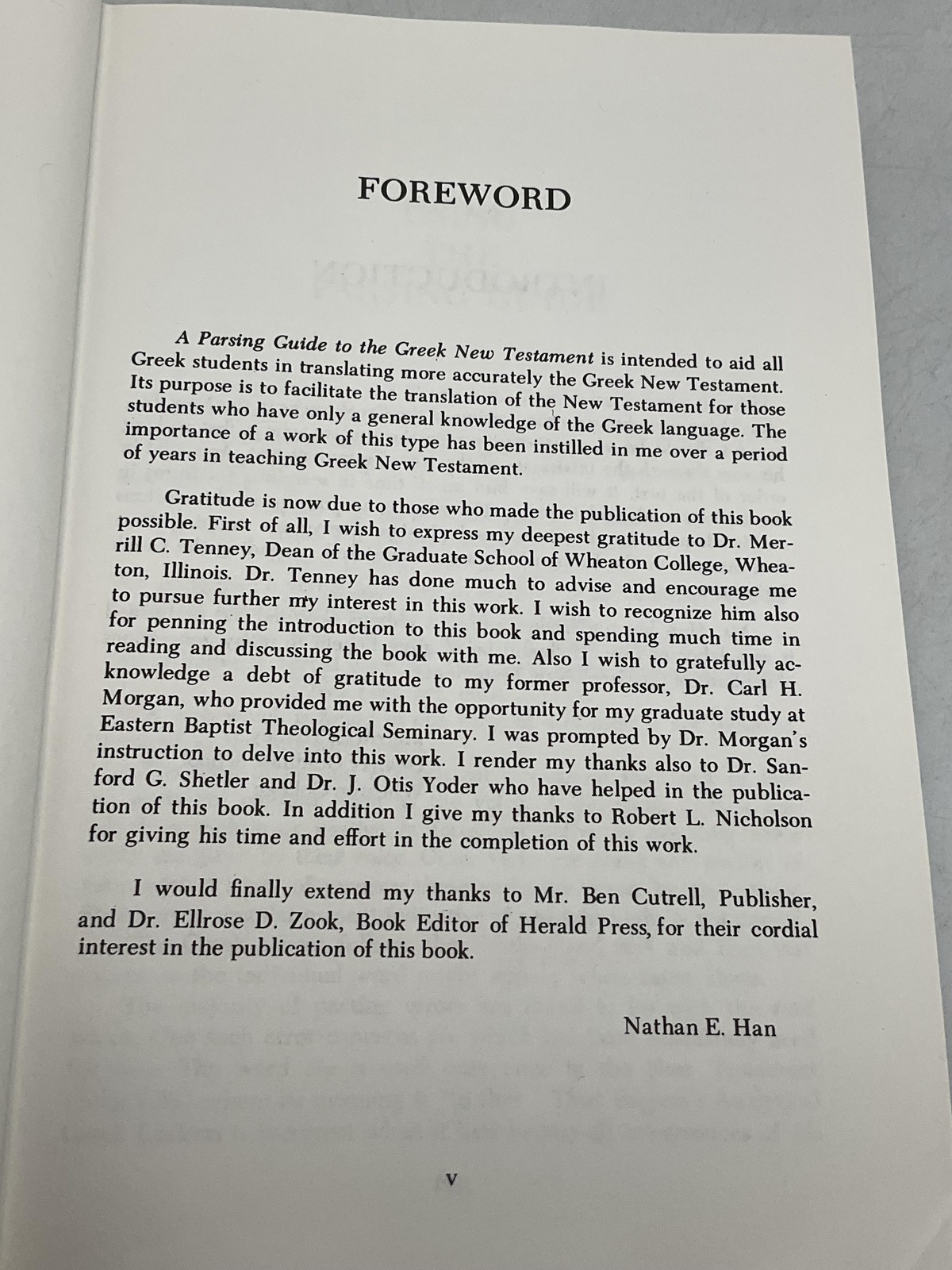 A Parsing Guide To The Greek New Testament Nathan E. Han Herald Press Hardcover
