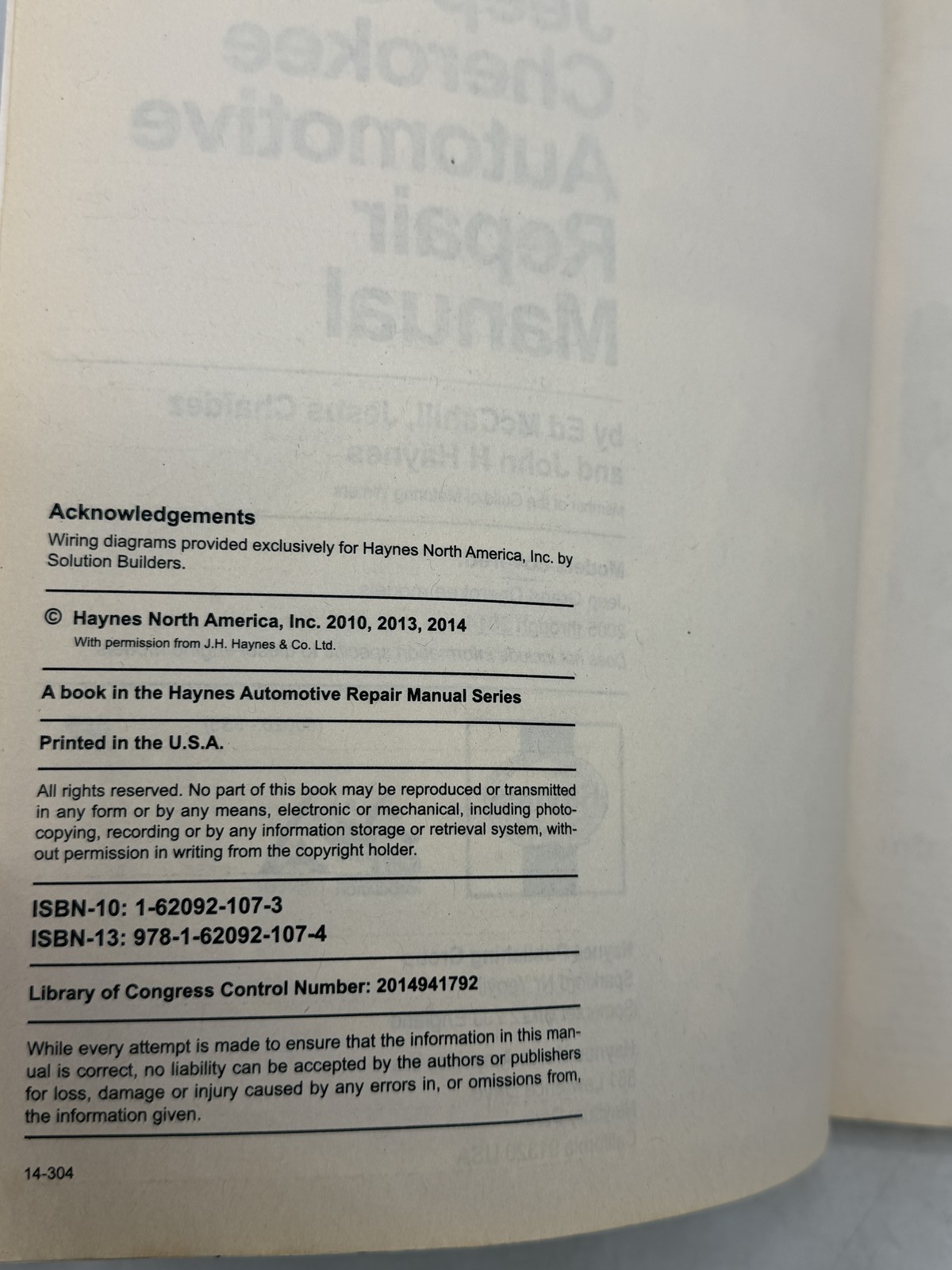 Jeep Grand Cherokee Haynes Repair Manual 2005-2014 Gasoline Engines