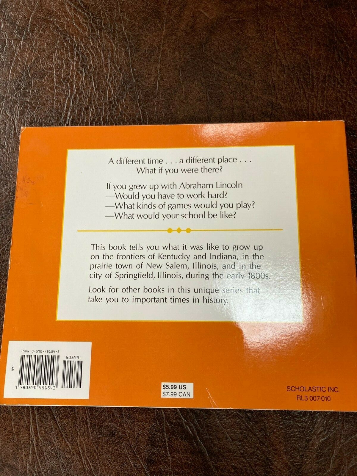 If You Grew up with Abraham Lincoln by Ann McGovern 1992 Paperback Scholastic