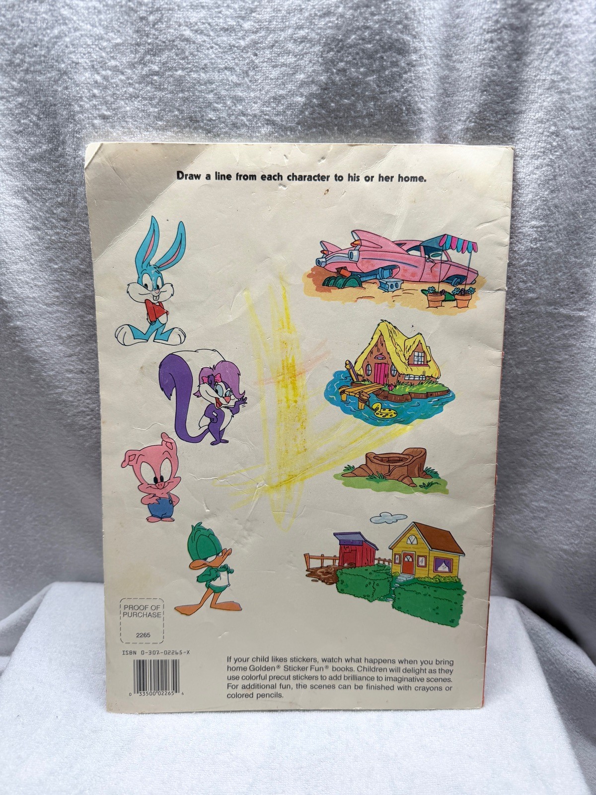 Tiny Toon Adventures Sticker Fun Golden Coloring Book Used Condition