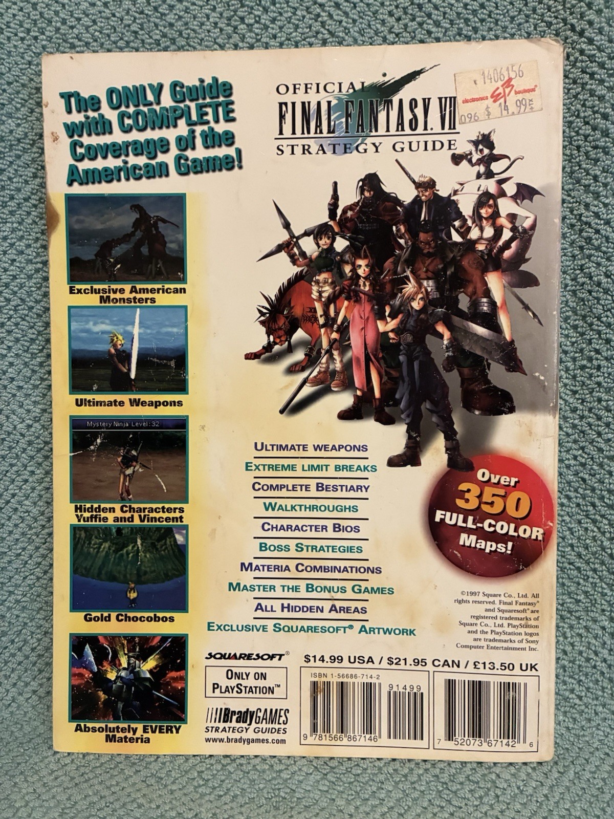 Final Fantasy VII 7 Official Strategy Guide PS1 Paper Back Read Description