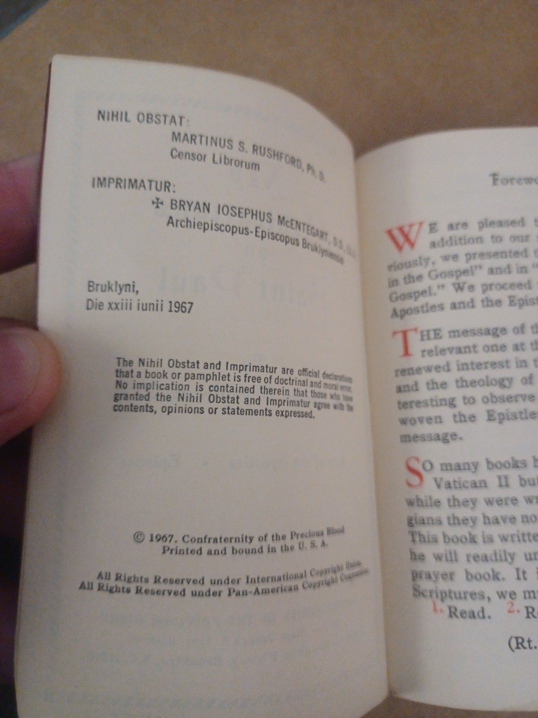 My Meditations on St. Paul 1967 Pocket by Father James E. Sullivan