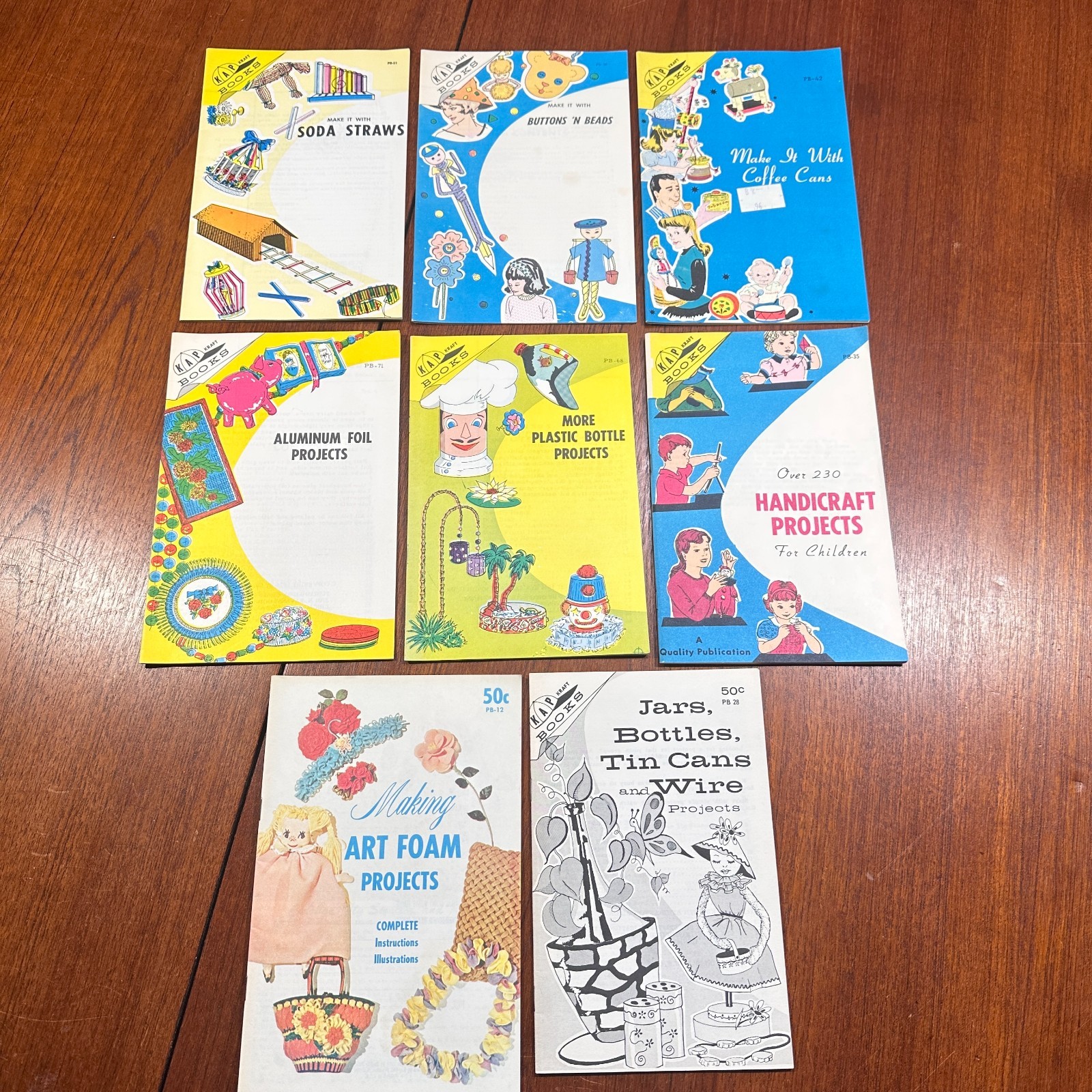 Vintage Lot of 6 1967 KAP Kraft Project Books+ 2 Bonus Homeschool Teacher Kids