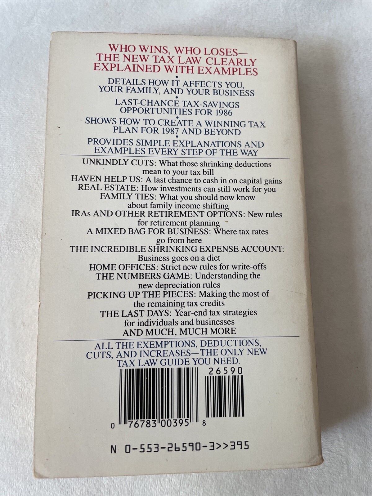 The Price Waterhouse Guide To The New Tax Law – Mass Market Paperback – GOOD
