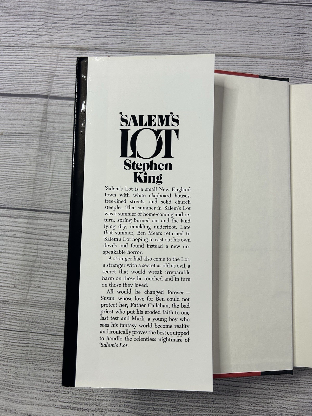 1975 SALEM’S LOT Stephen King Book Club Edition Hardcover w/ Dust Jacket