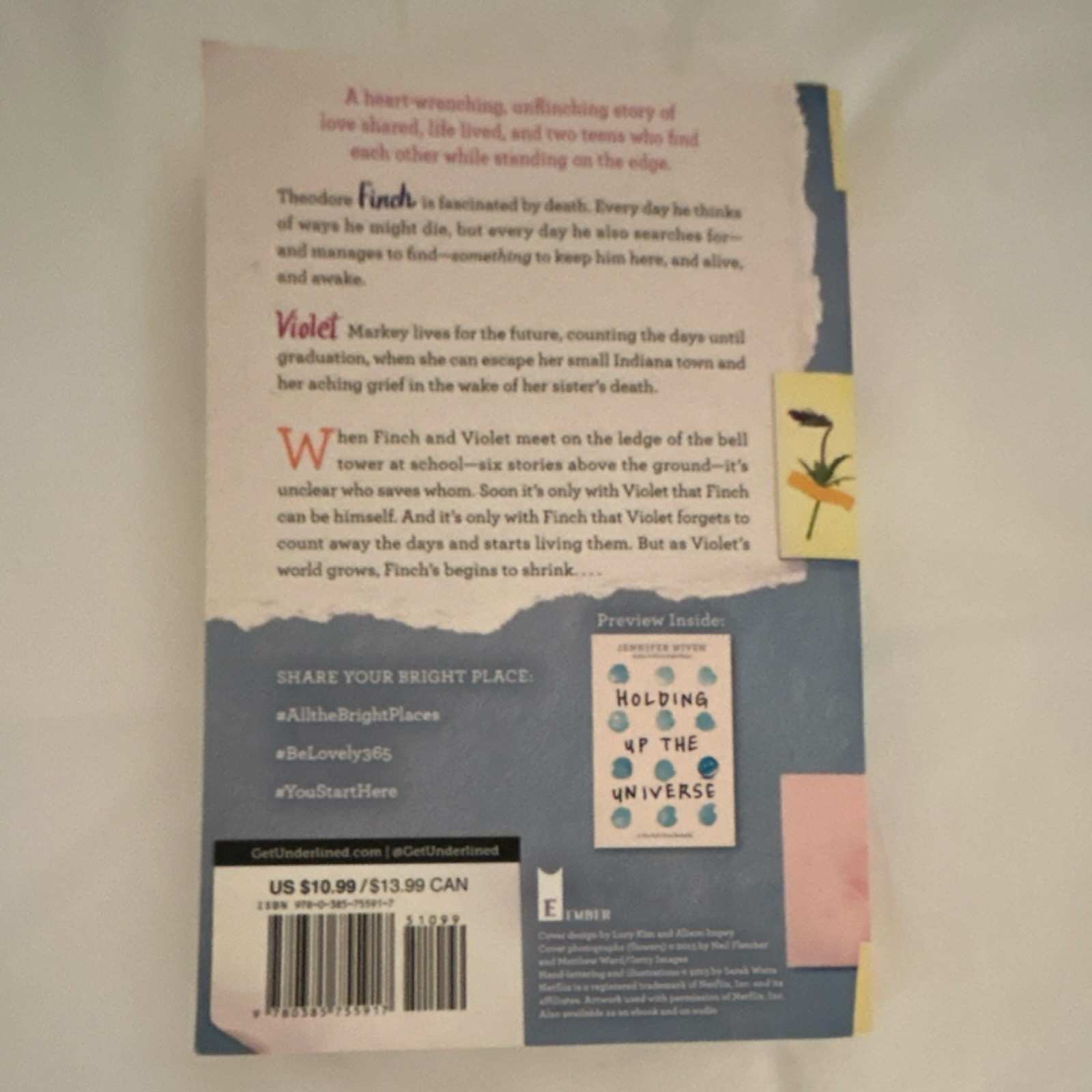 All the Bright Places by Jennifer Niven Paperback Netflix Film Tie-In