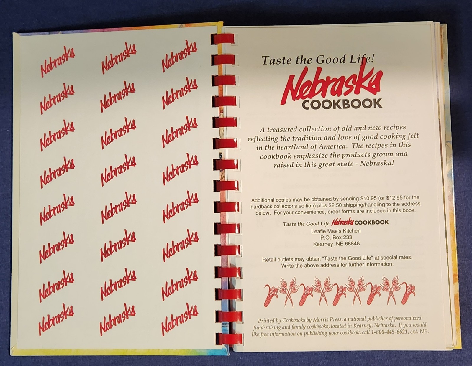 Nebraska Cookbook Taste the Good Life 1991 Leafie Mae’s Kitchen Kearney NE