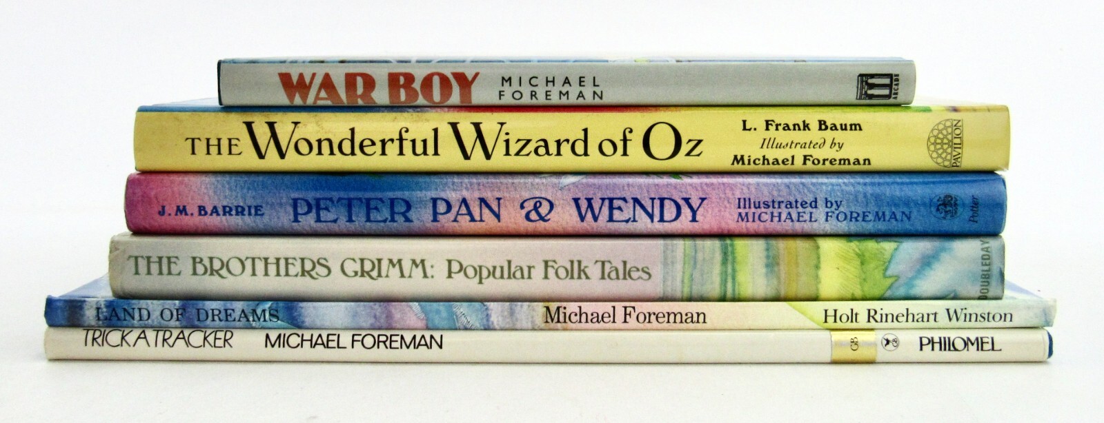 Lot 6 MICHAEL FOREMAN Books Peter Pan Wizard of Oz Fairy Tales War Boy HB VGC L1