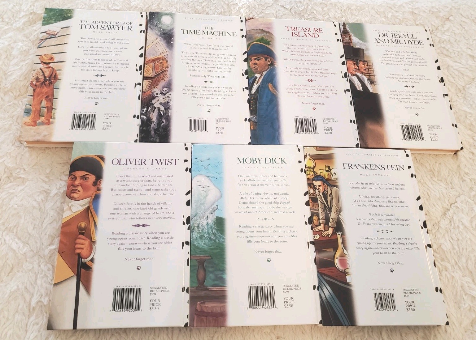 DALMATION PRESS CHILDREN’S CLASSICS 7 BOOK Lot Hardcover TOM SAWYER Moby Dick