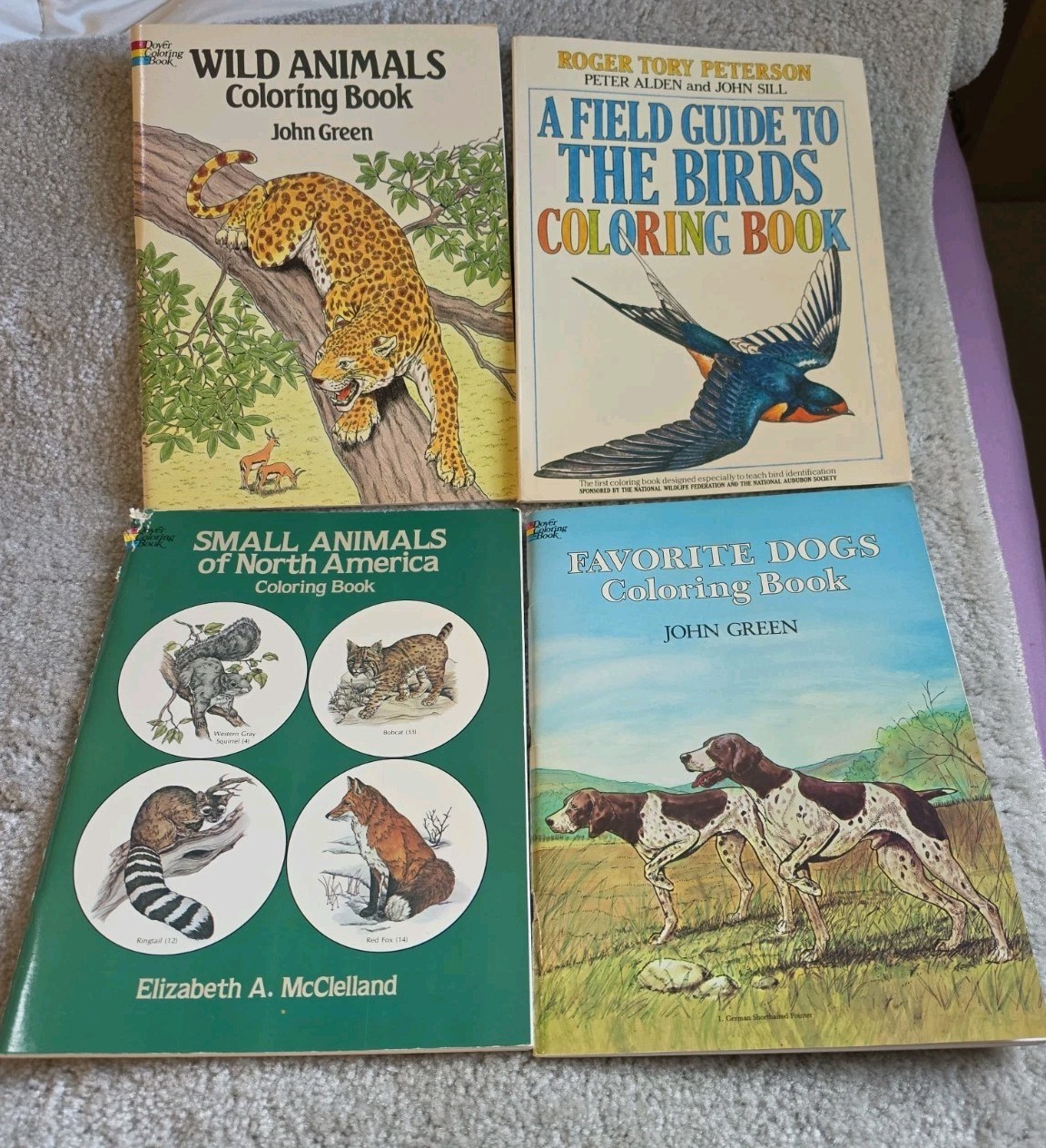 Vintage Lot Of 4 Coloring Books. Dover Publications. Houghton Mifflin Company