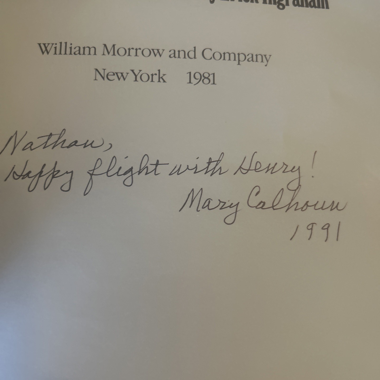 Hot Air Henry by Marin Calhoun 1981￼1st Edtion SIGNED HCDJ