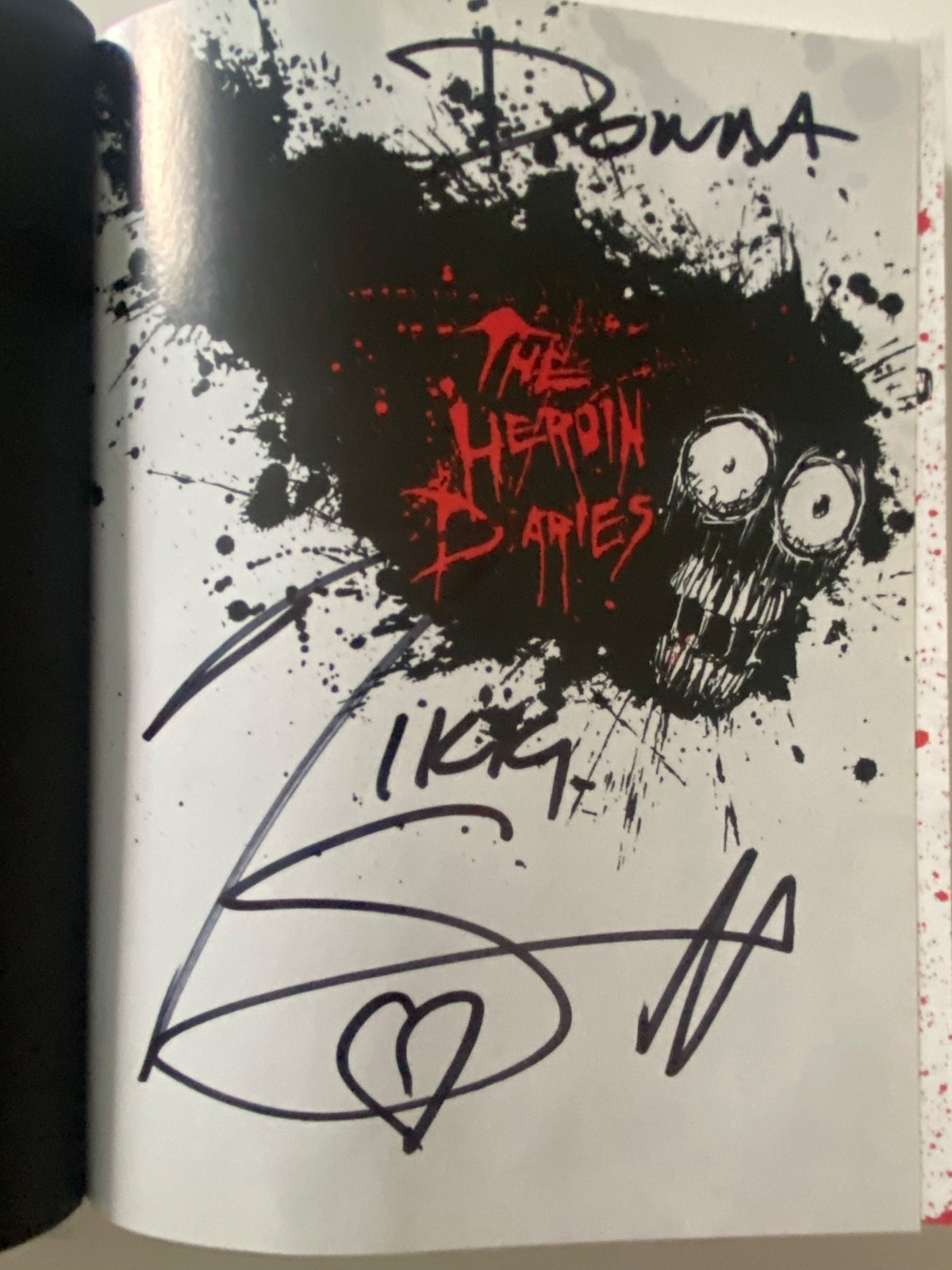 SIGNED Nikki Sixx : The Heroin Diaries 2007 1st Ed / 1st Print HCDJ ~ ACCEPTABLE