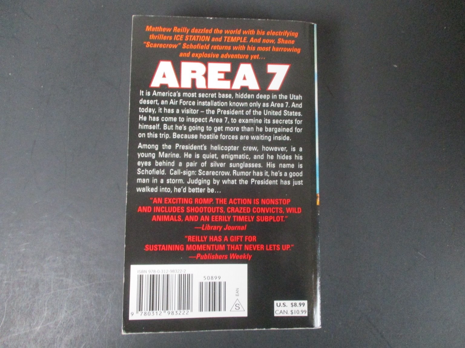 Area 7 Matthew Reilly 2003 Shane Schofield Thriller St. Martin’s Paperbacks