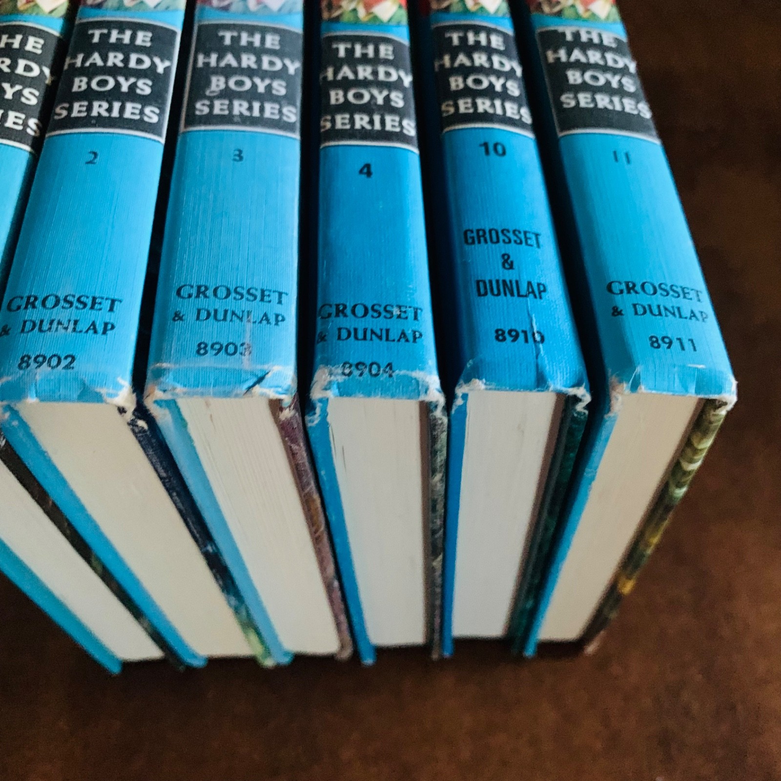 6 Vintage The Hardy Boys Mystery Books Franklin W Dixon Blue Matte 1 – 4 10, 11