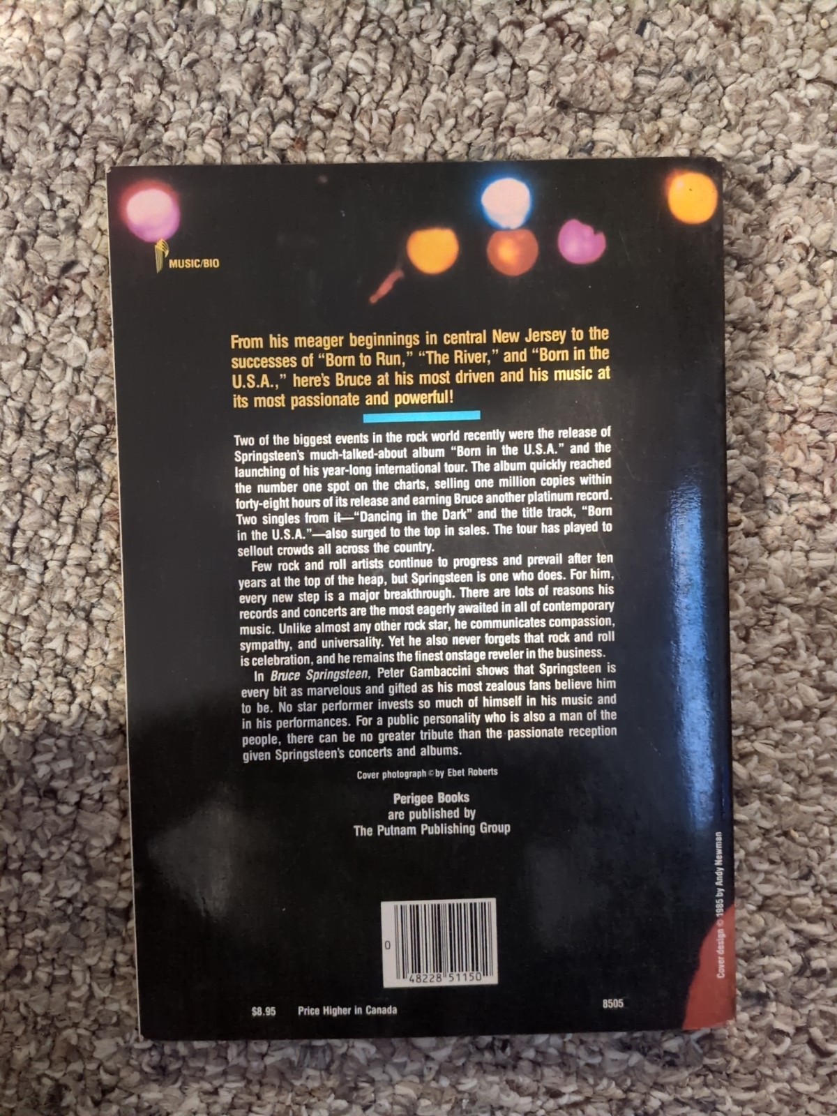 Bruce Springsteen by Peter Gambaccini Softcover Book 1985 159 Pages